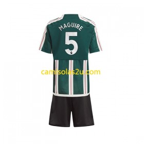 Camisolas de futebol Manchester United Harry Maguire 5 Criança Equipamento Alternativa 2023/24 Manga Curta